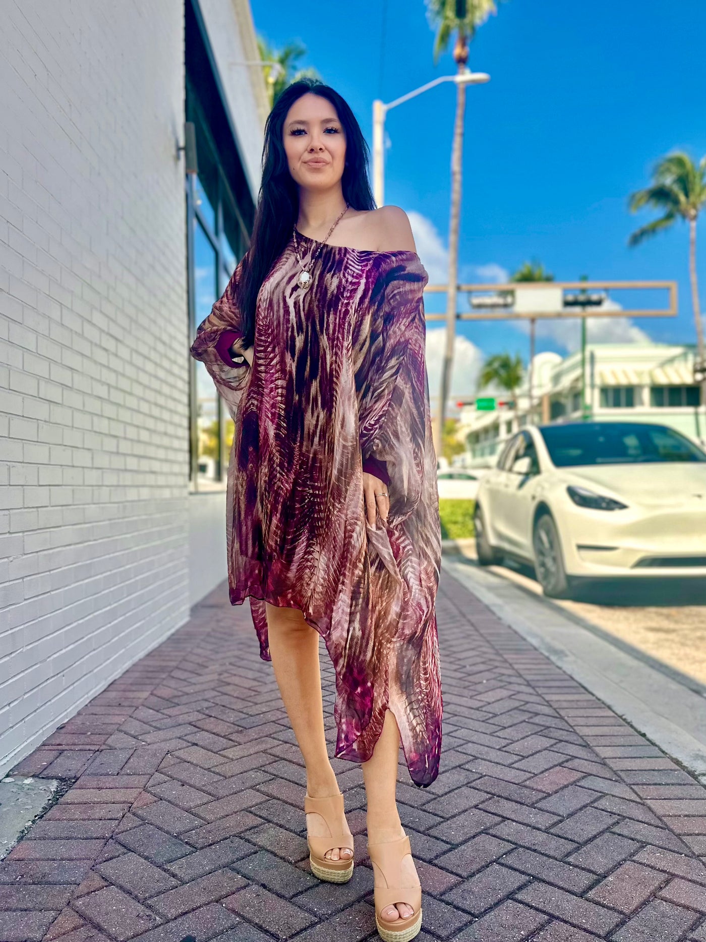 Scarlett Snakeskin Silk Tunic/Dress Brown