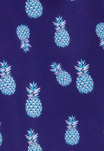 Navy Pineapple Short Sleeve Button Down
