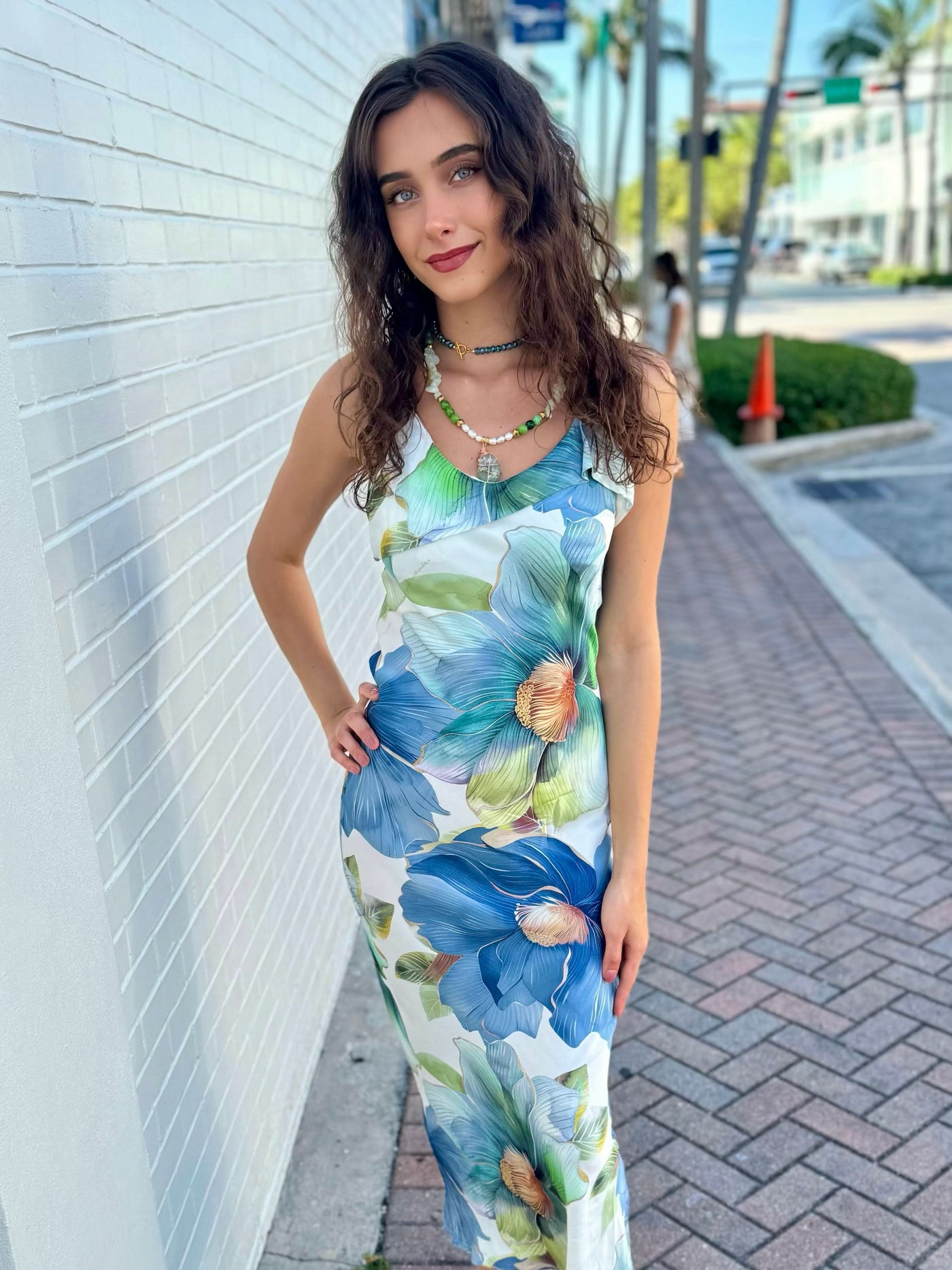 Tulip Bias Slip Maxi Dress
