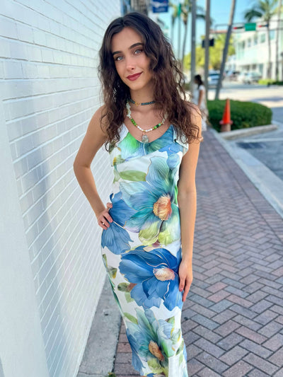 Tulip Bias Slip Maxi Dress