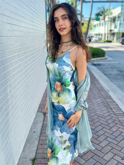 Tulip Bias Slip Maxi Dress