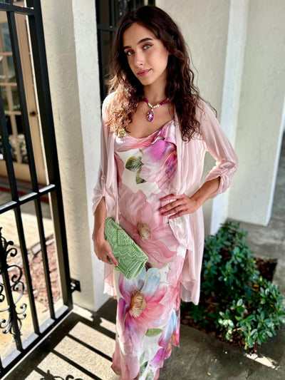 Tulip Bias Slip Maxi Dress