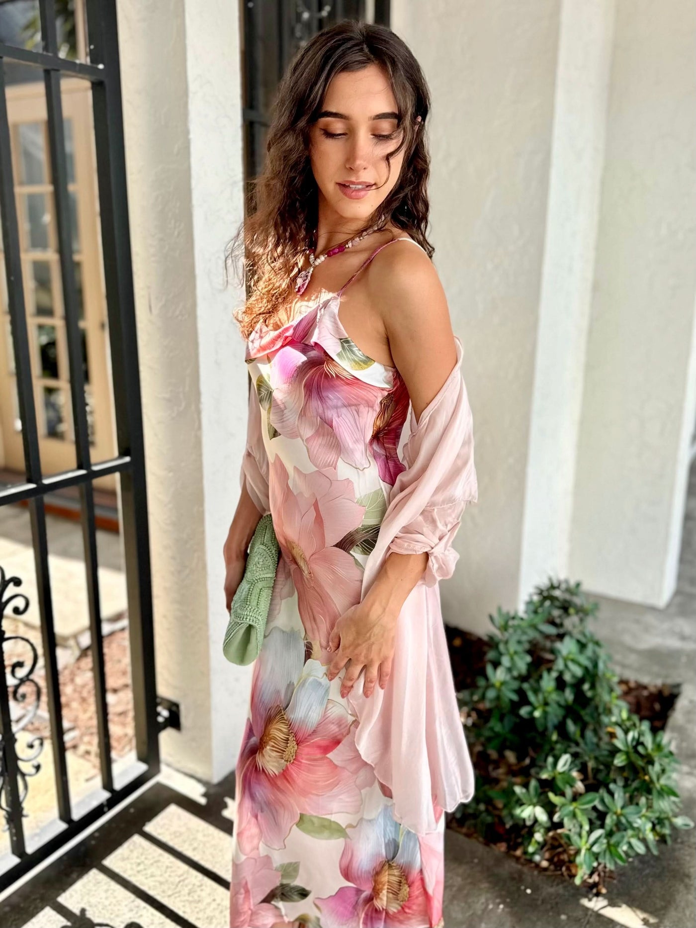 Tulip Bias Slip Maxi Dress