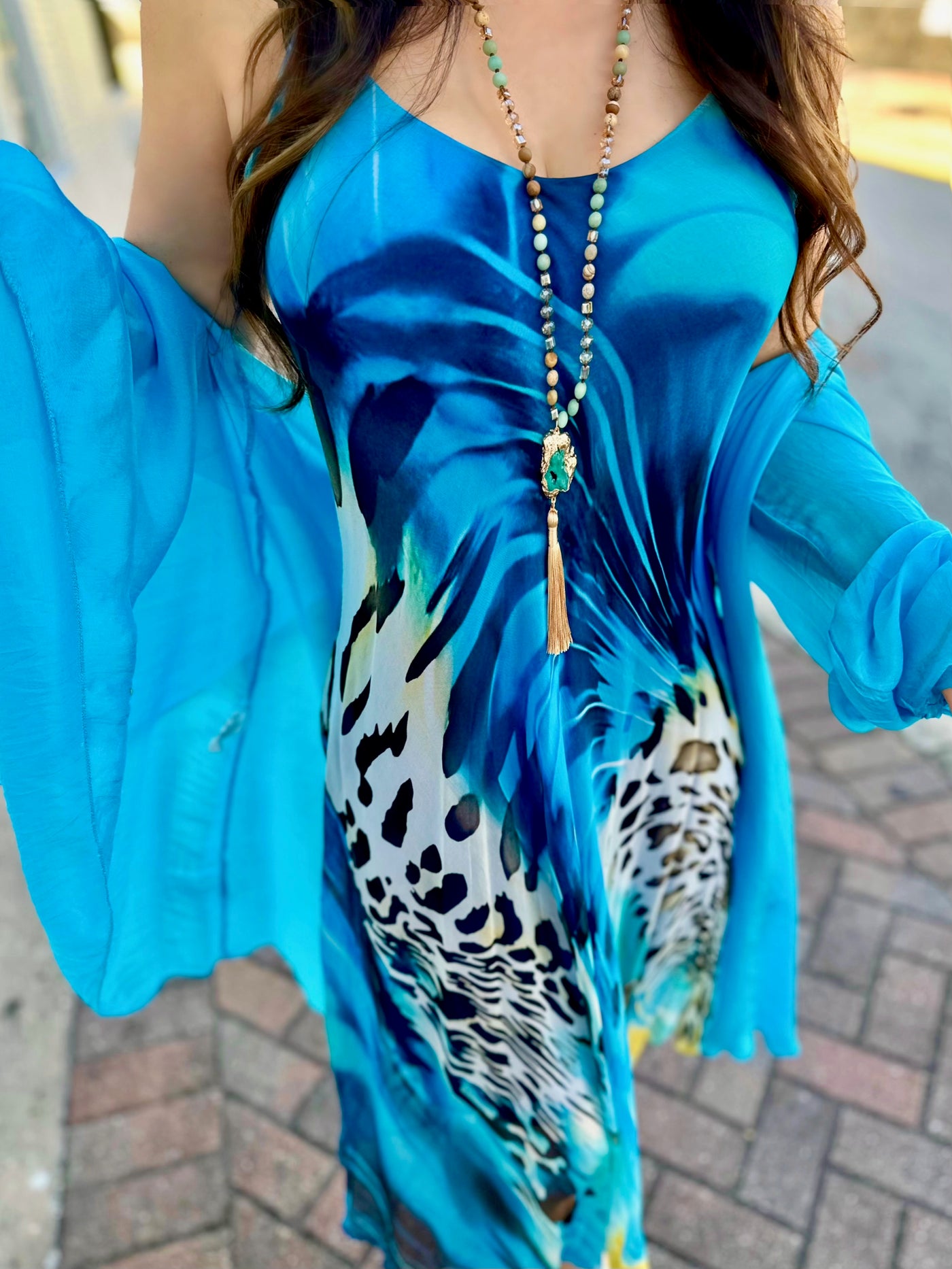 Vibrant Leopard Silk Dress