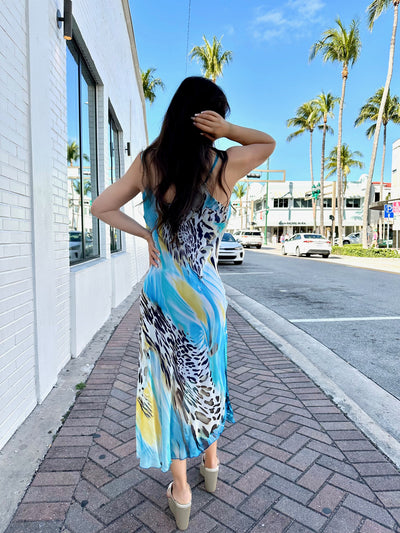Vibrant Leopard Silk Dress