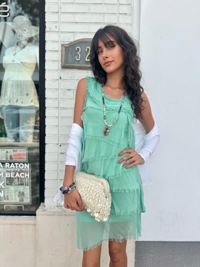 Addilyn Silk Tiered Dress