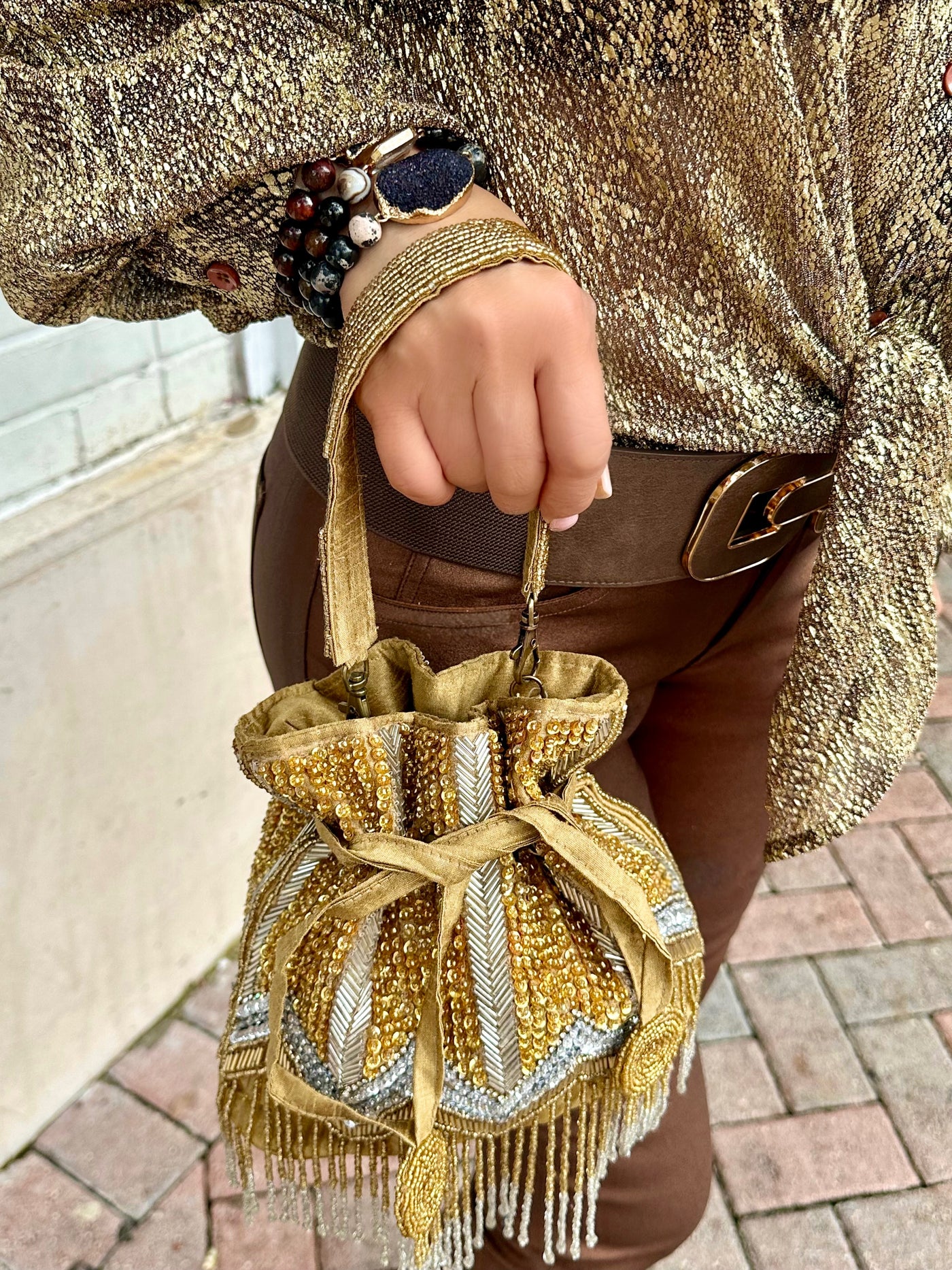 All That Shimmers Beaded Evening Bag