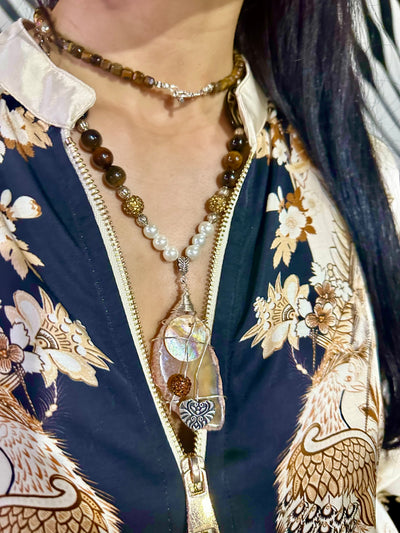 Aly Caramel Agate Pendant Necklace