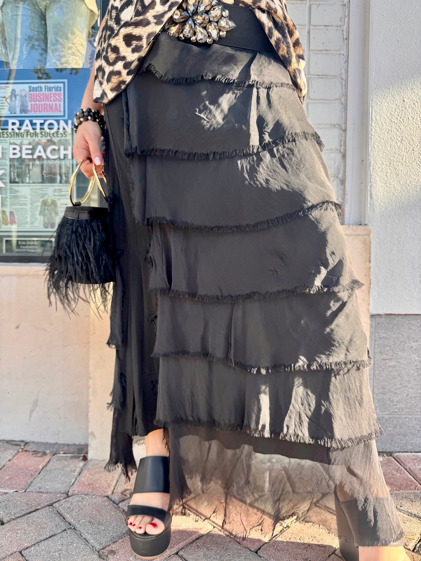 Amalfi Silk Tiered Skirt