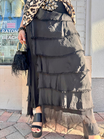 Amalfi Silk Tiered Skirt