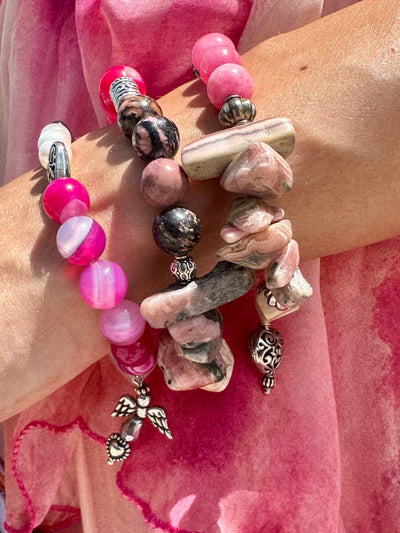 Angel Meena Magenta Stretch Bracelet - New Angel  Heart Collection