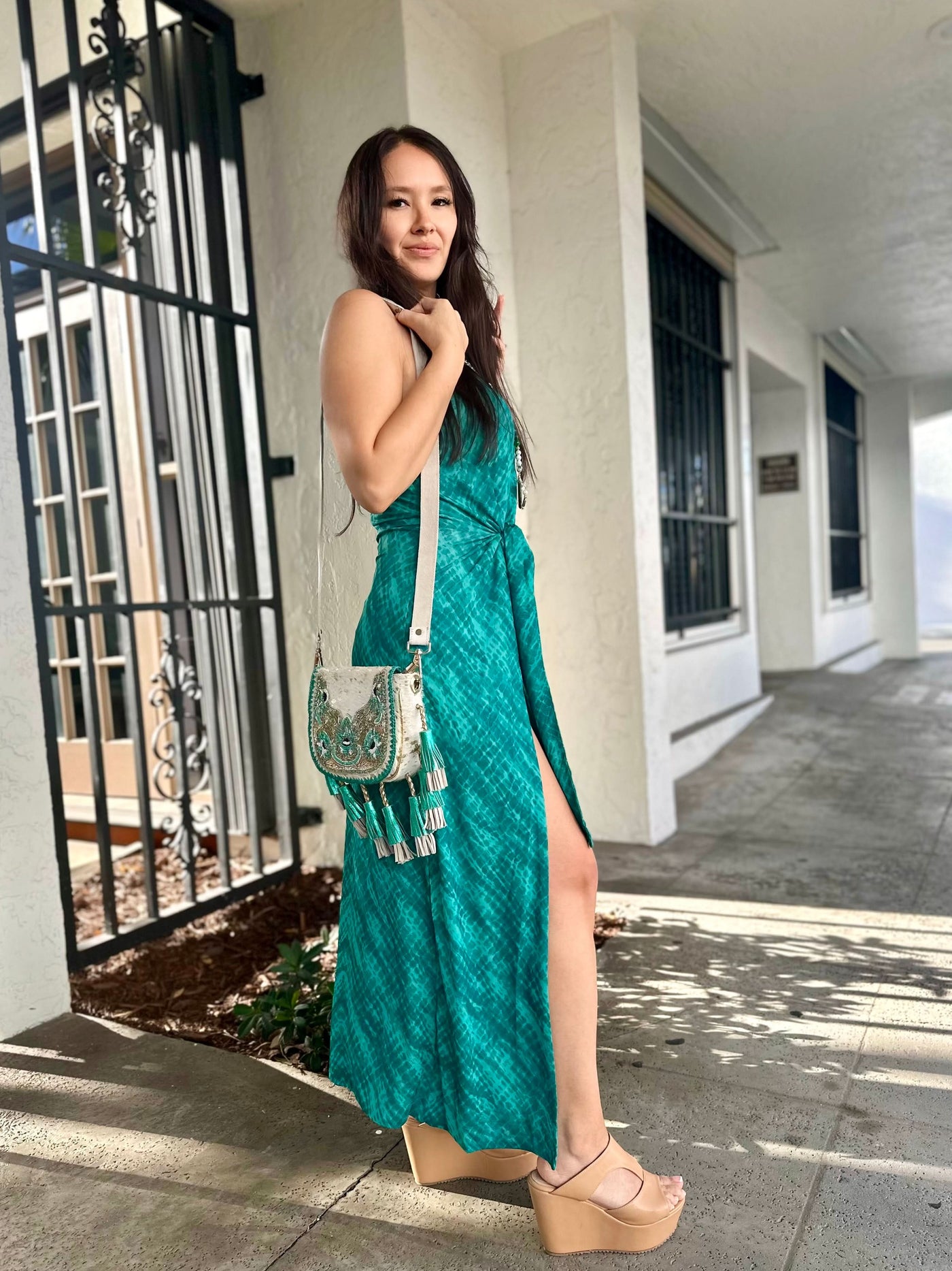 one shoulder maxi dress beach Asymmetrical One-Shoulder Maxi Dress in Powder Blue