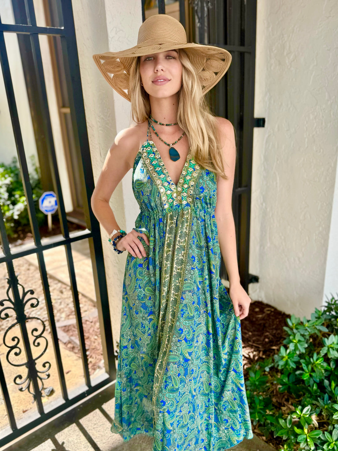 beach club maxi dress Rainbow Knitted Two Pieces Crochet Beach Dress Orange / L