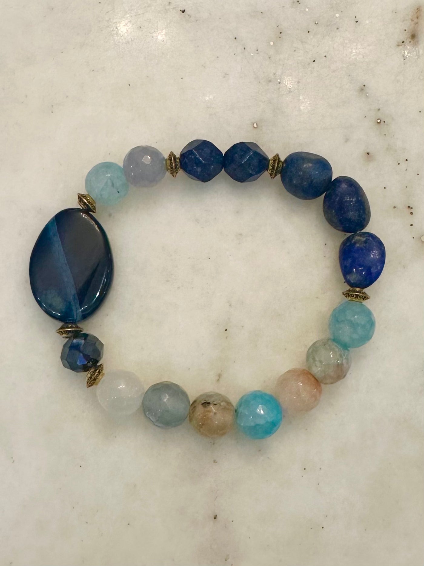 Blue Jean Baby Blue Agate Stretch Bracelet