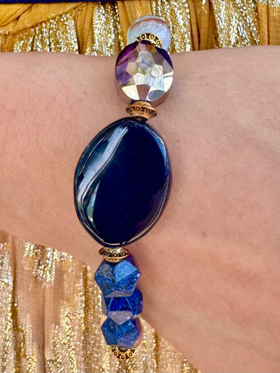 Blue Jean Baby Blue Agate Stretch Bracelet