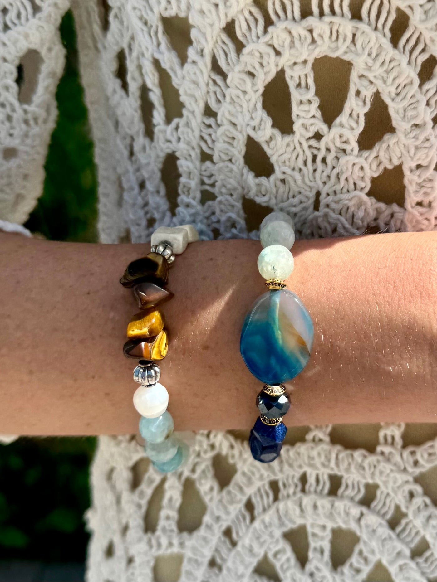 Blue Jean Baby Blue Agate Stretch Bracelet