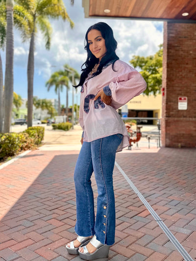 Brooklyn Button Flare Jean