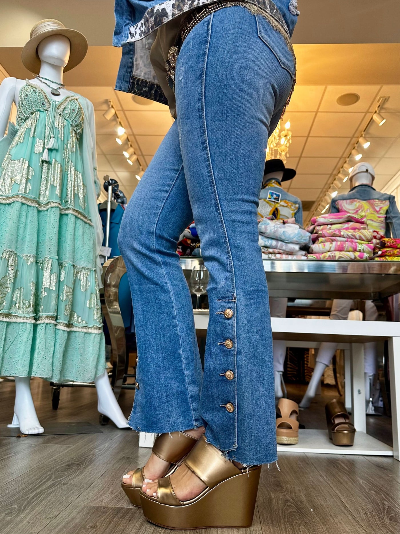Brooklyn Button Flare Jean
