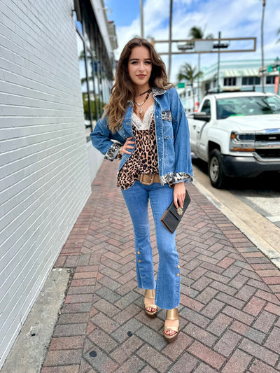 Brooklyn Button Flare Jean