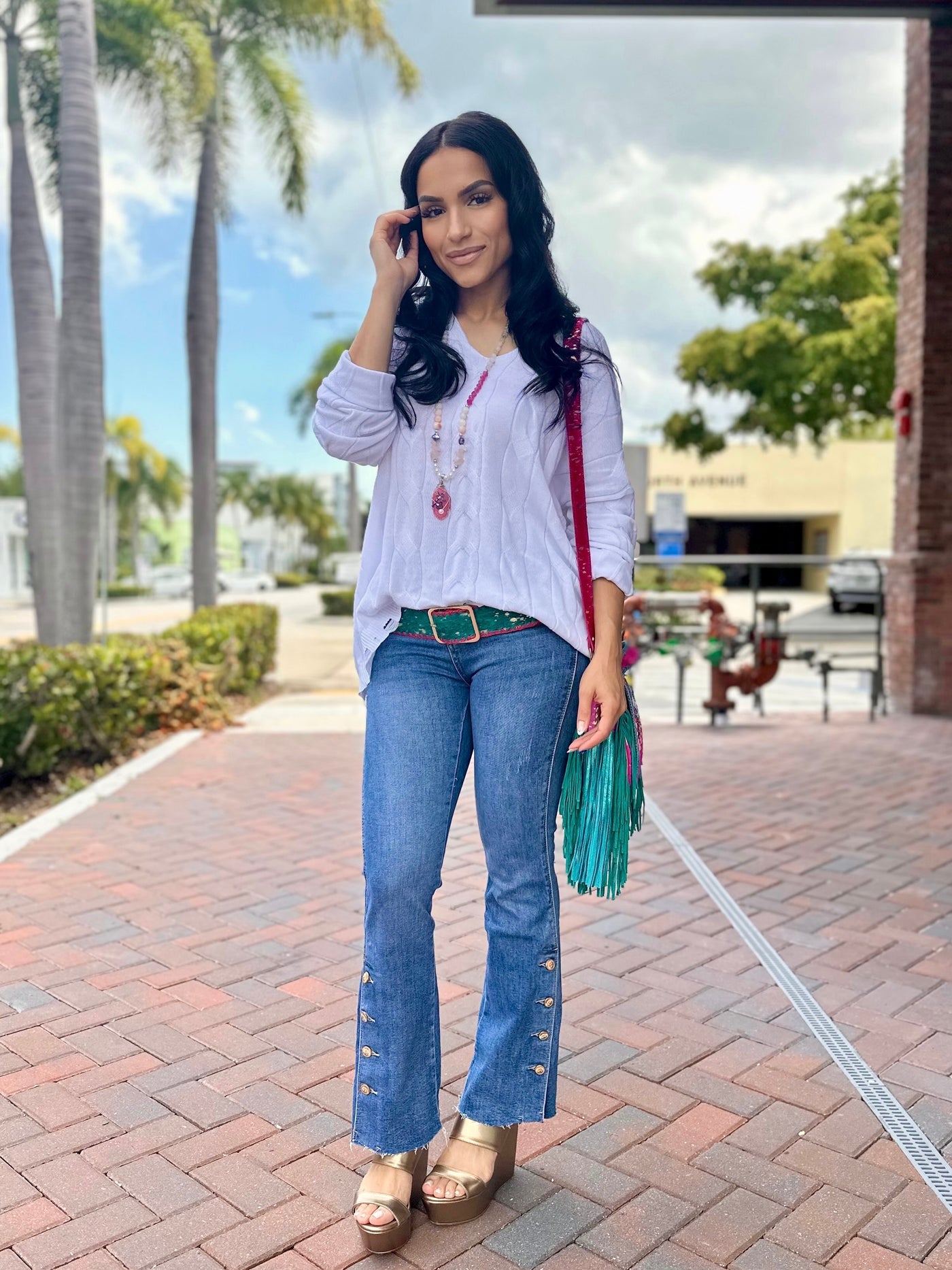 Brooklyn Button Flare Jean