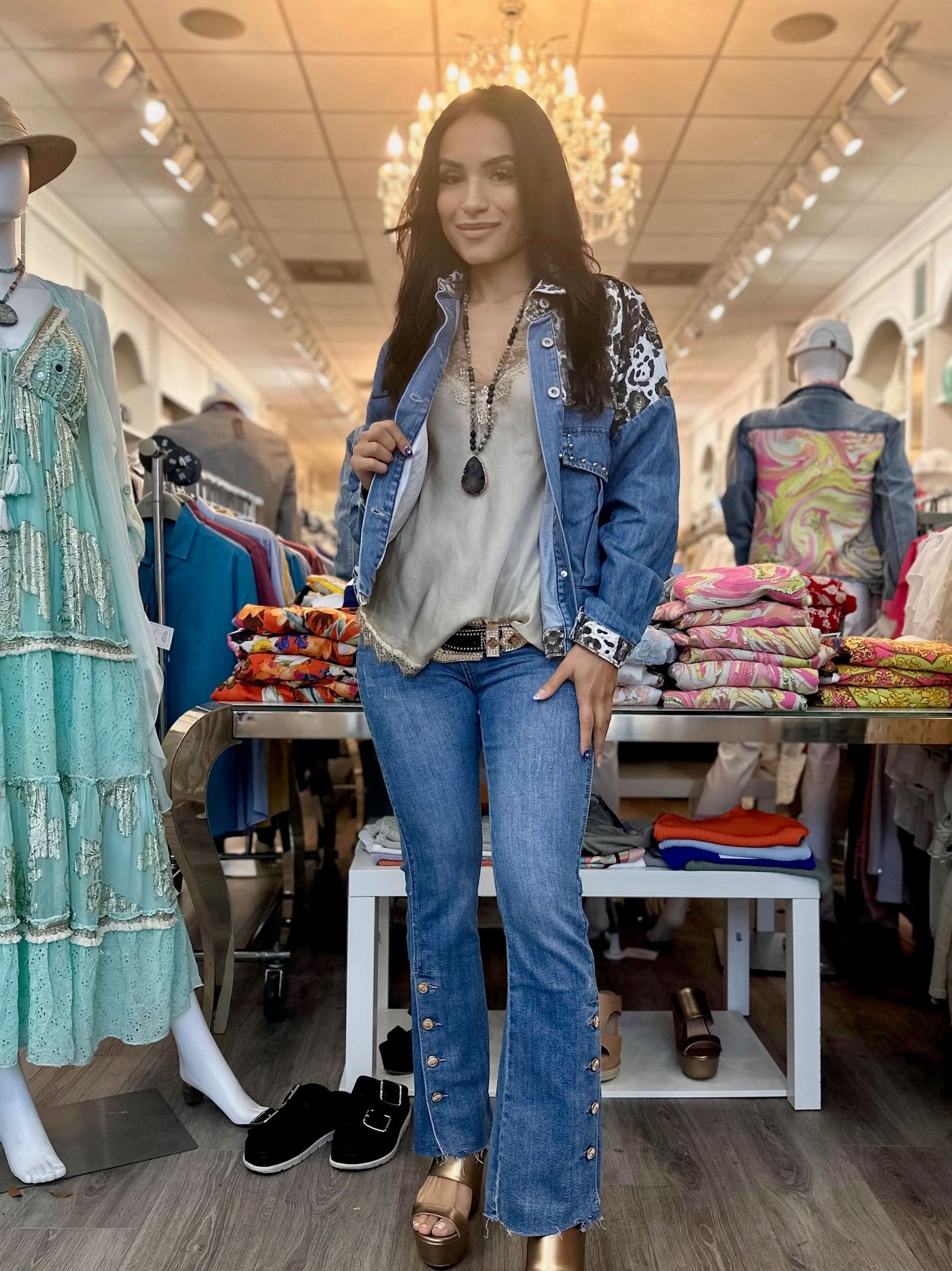 Brooklyn Button Flare Jean