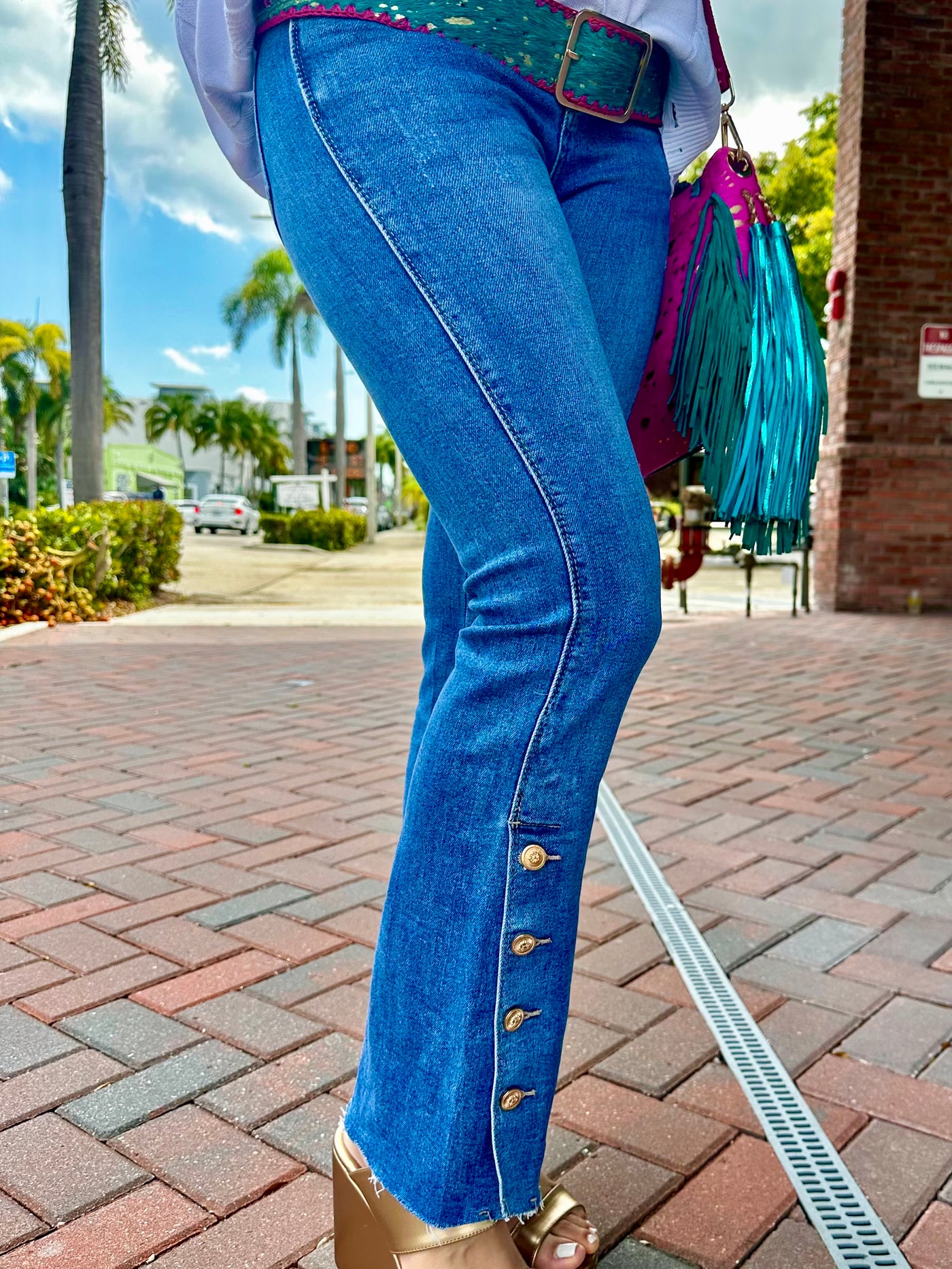 Brooklyn Button Flare Jean