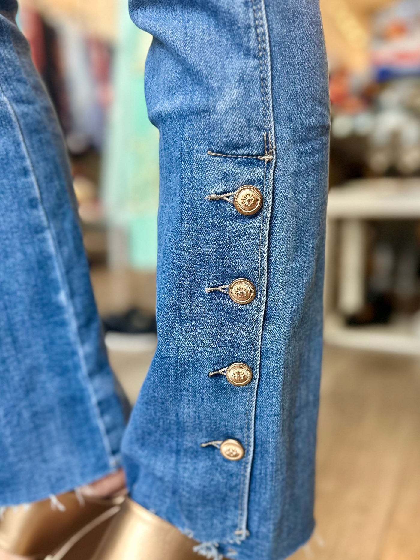 Brooklyn Button Flare Jean