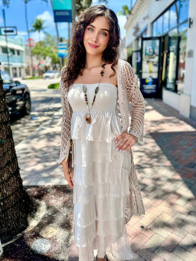 Cancun Crochet Midi Cardigan
