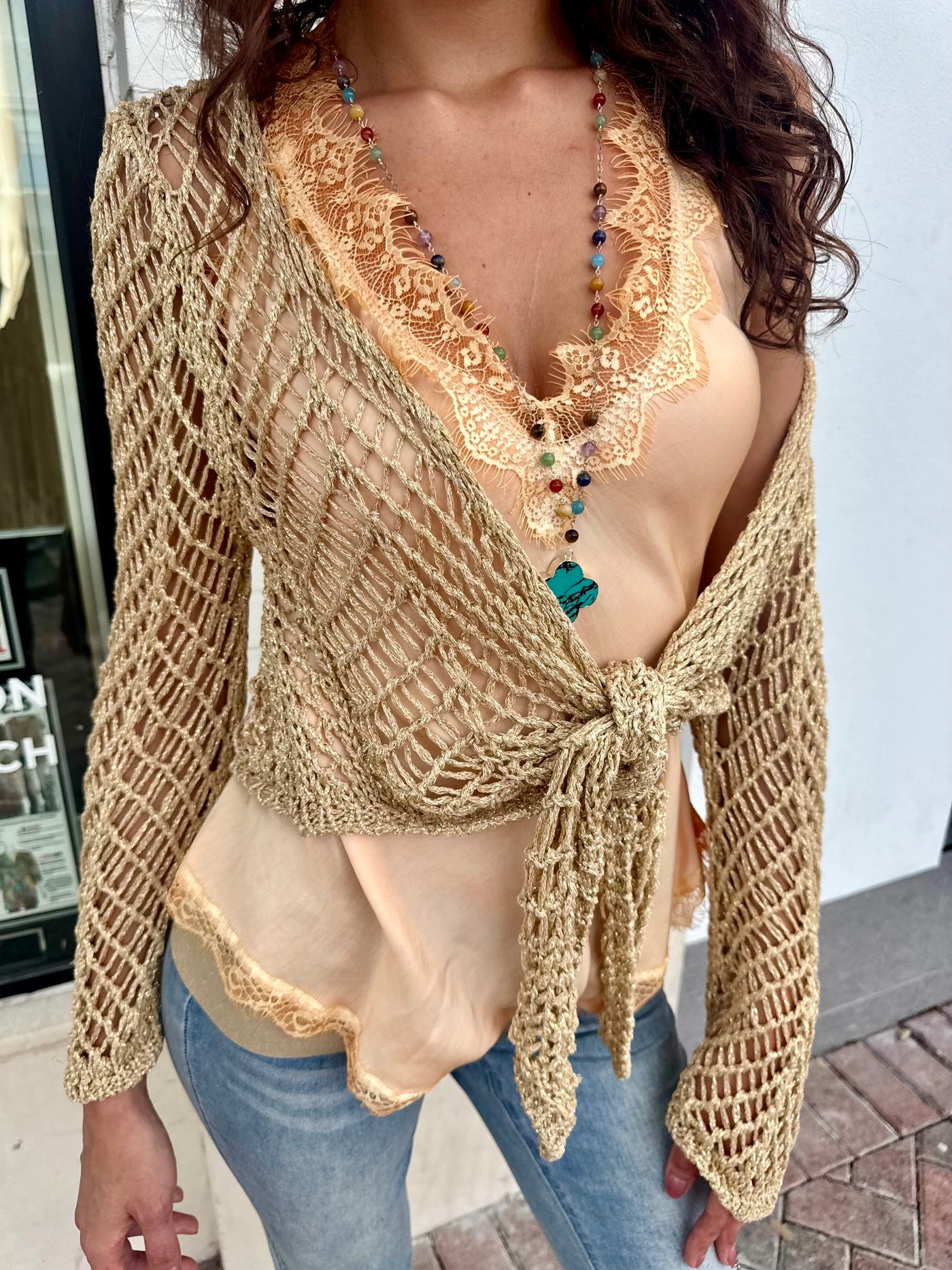 Cancun Crochet Tie Top