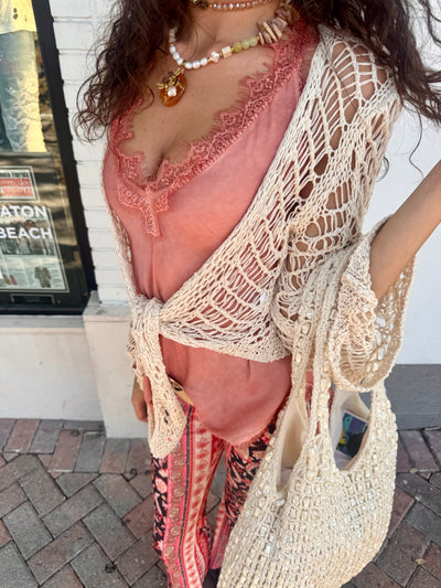 Cancun Crochet Tie Top