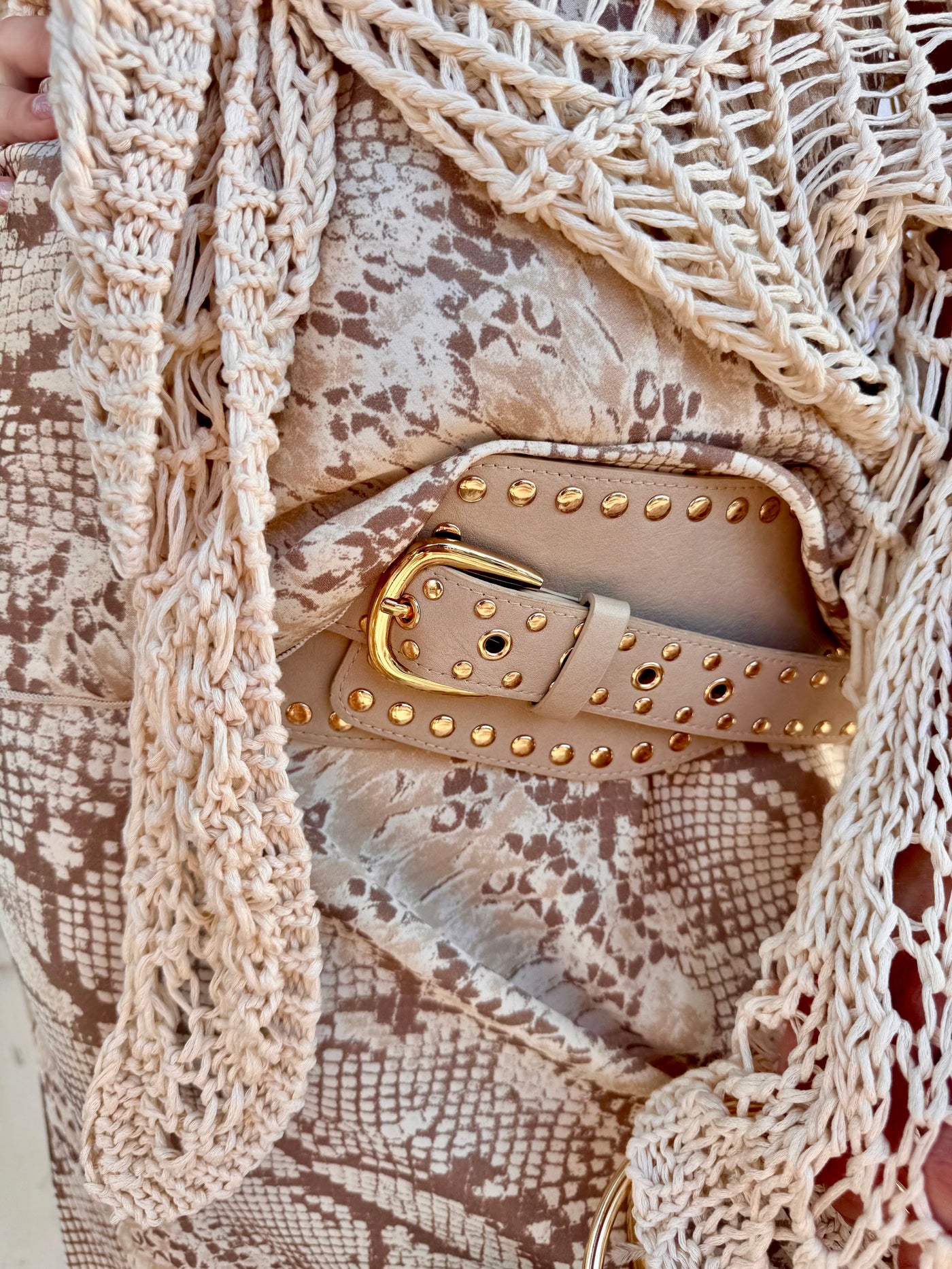 Cleo Studded Stretch Belt