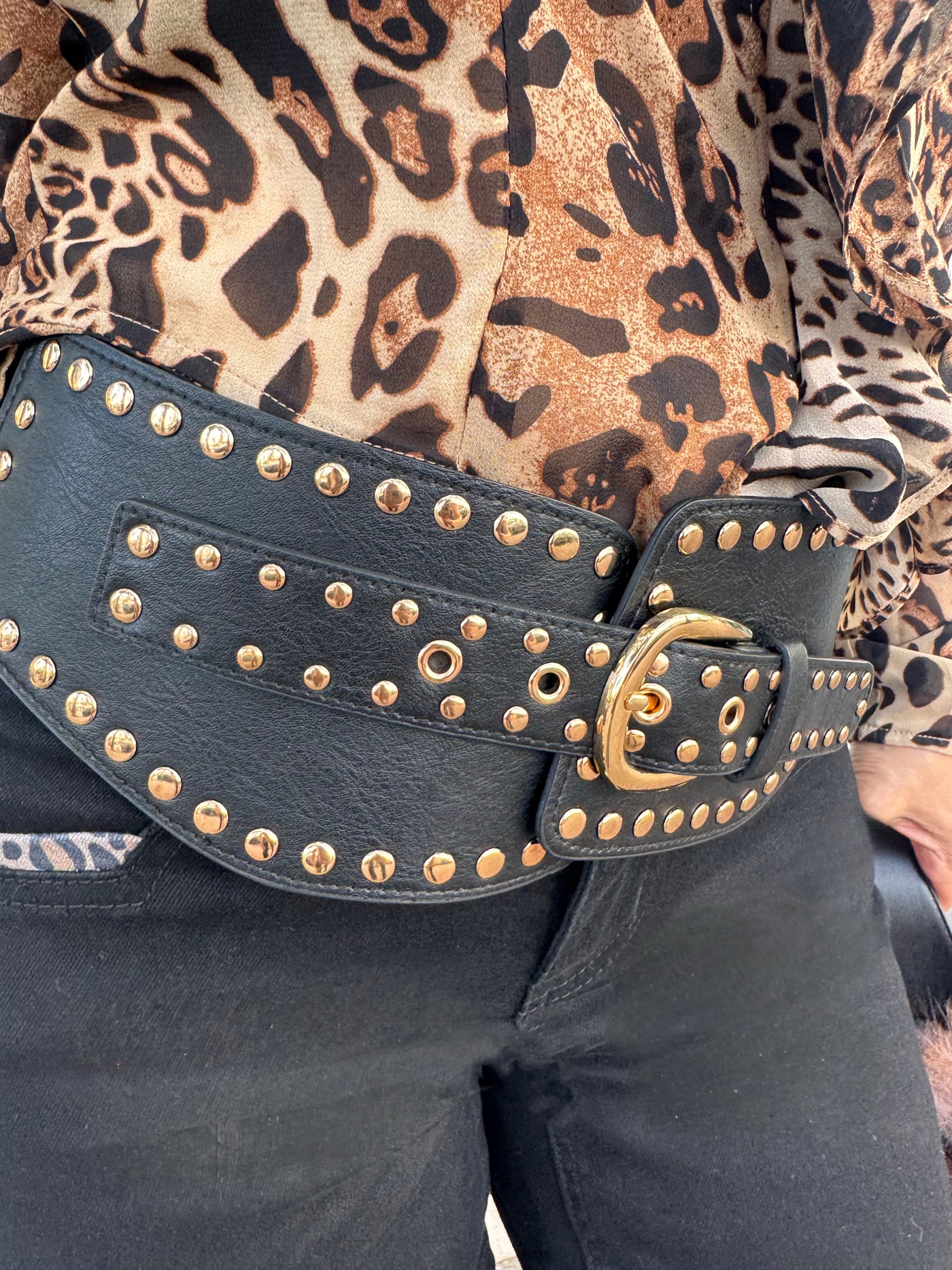 Cleo Studded Stretch Belt