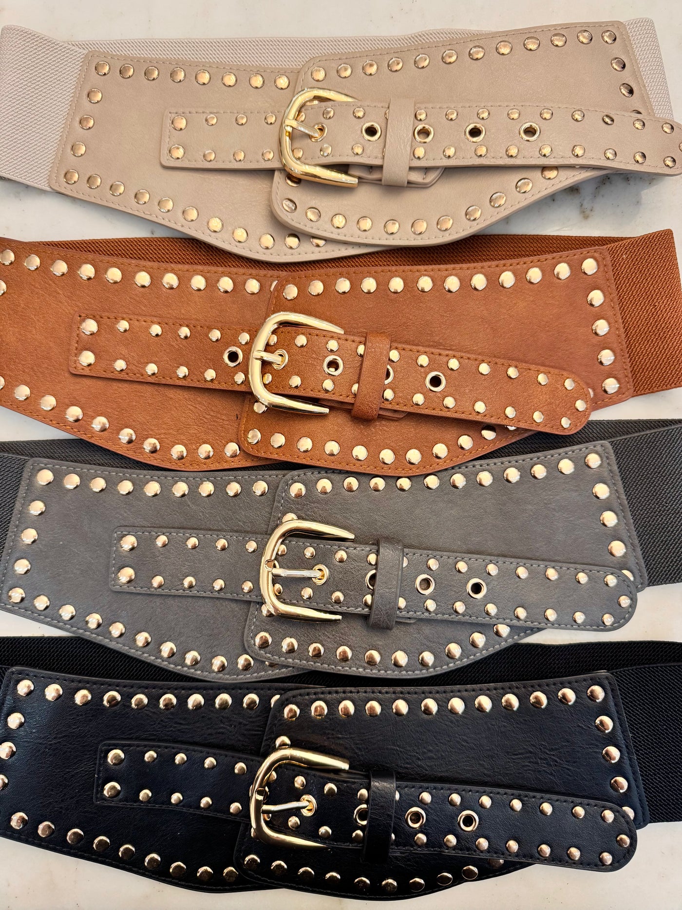 Cleo Studded Stretch Belt