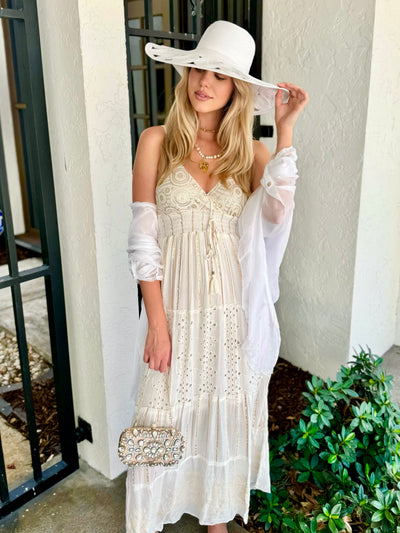 Cream Sparkle Hardshell Clutch