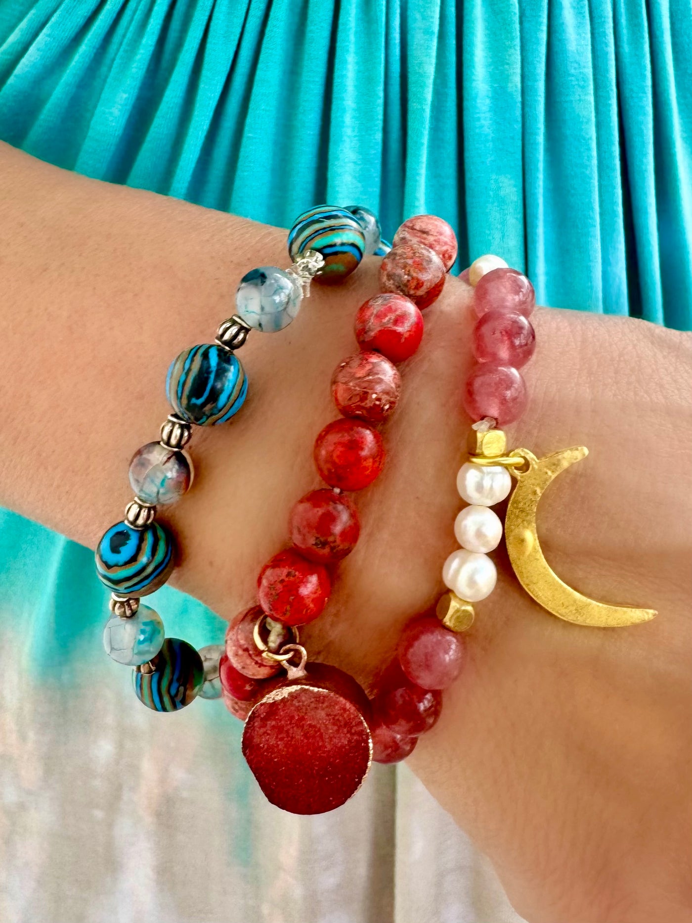 Crete Coral Agate Bracelet