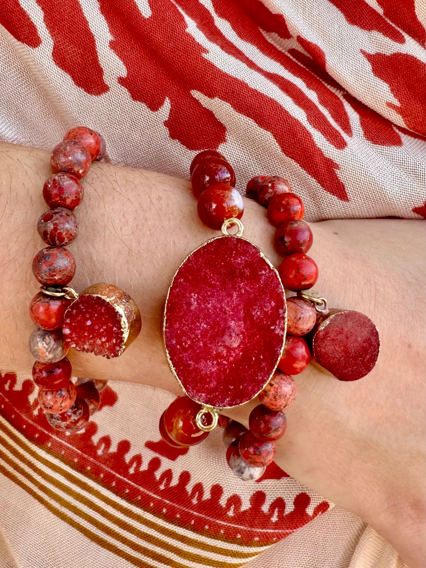 Crete Coral Agate Bracelet