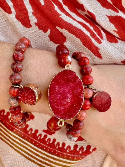 Crete Coral Agate Bracelet