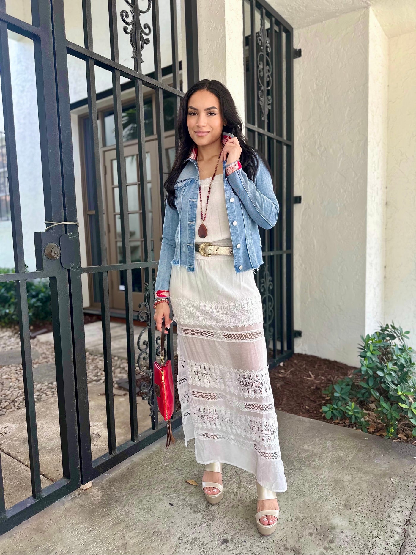 Crimson Passion Denim Jacket