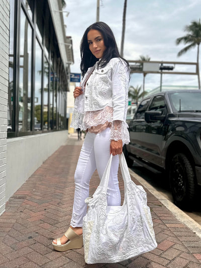 Eliana Crystal Eyelet Jeans