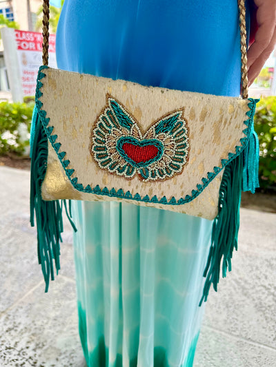 Fluttering Heart Envelope Crossbody Bag