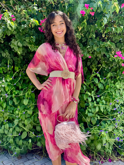 Garcelle Silk Tiered Midi Dress