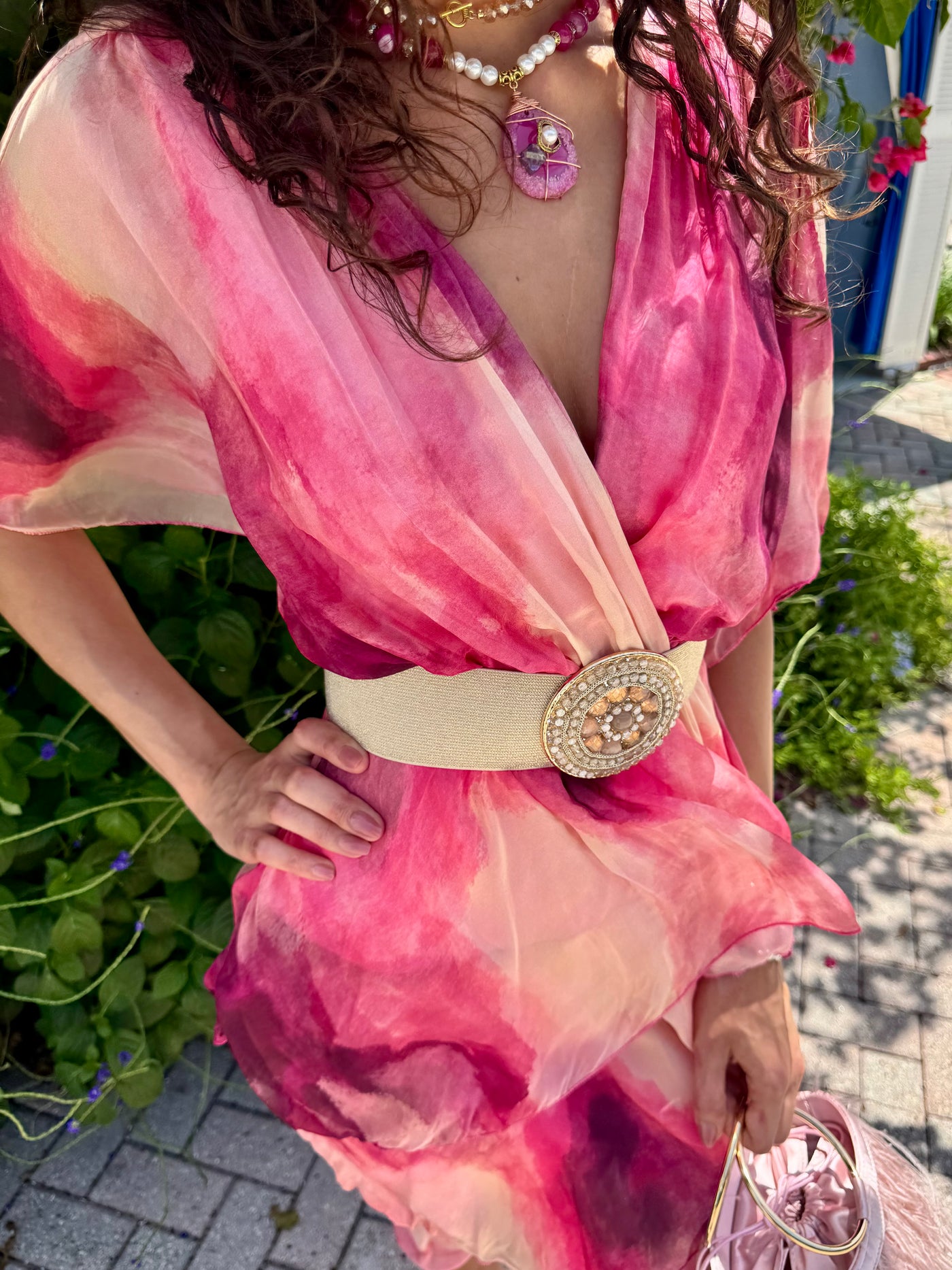 Garcelle Silk Tiered Midi Dress