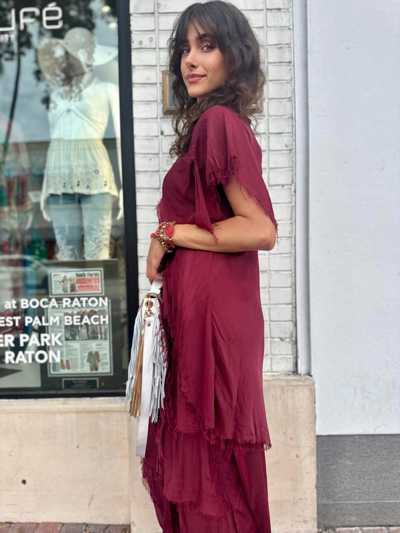 Giuliana Silk Blend Tiered Maxi Dress