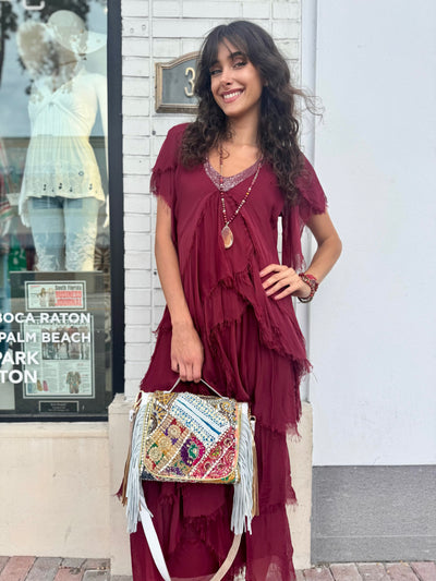 Giuliana Silk Blend Tiered Maxi Dress