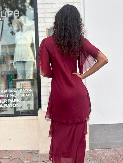 Giuliana Silk Blend Tiered Maxi Dress