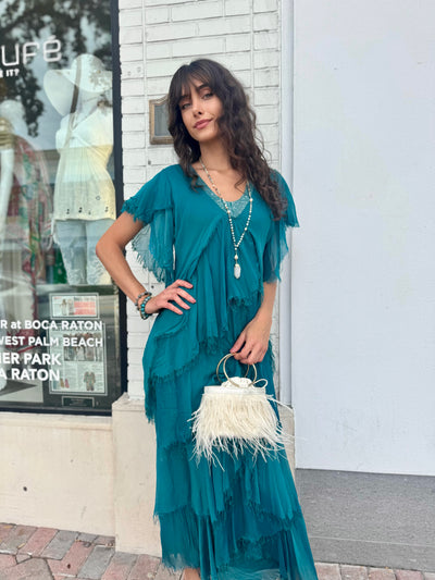 Giuliana Silk Blend Tiered Maxi Dress