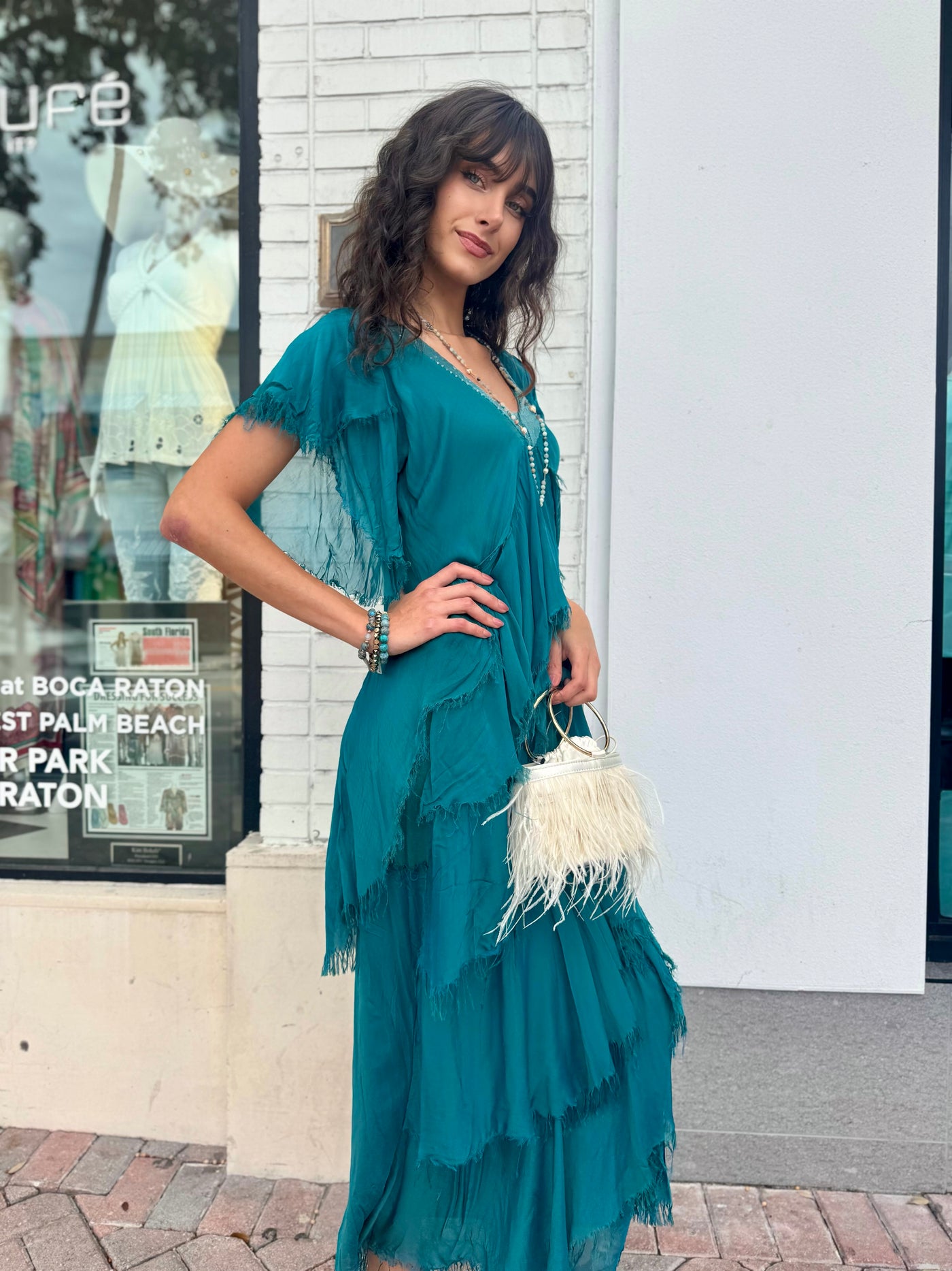 Giuliana Silk Blend Tiered Maxi Dress