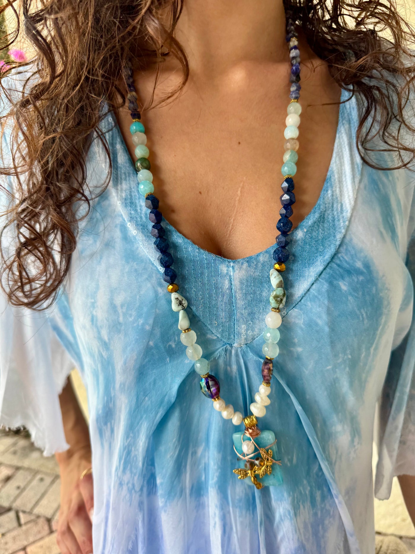 Giuliana Silk Tiered Tie Dye Maxi Dress