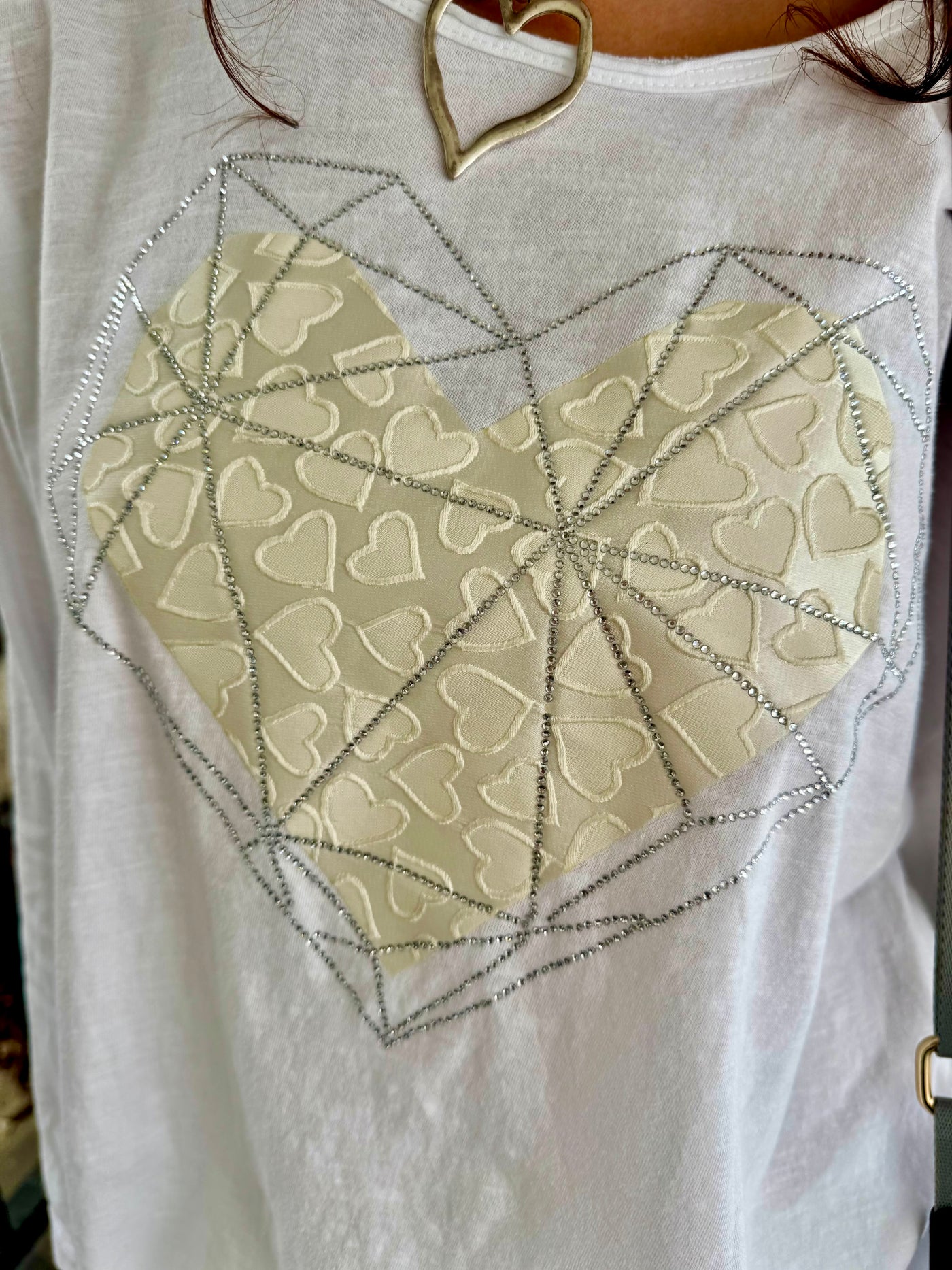 Glitter Heart Long Sleeve Top