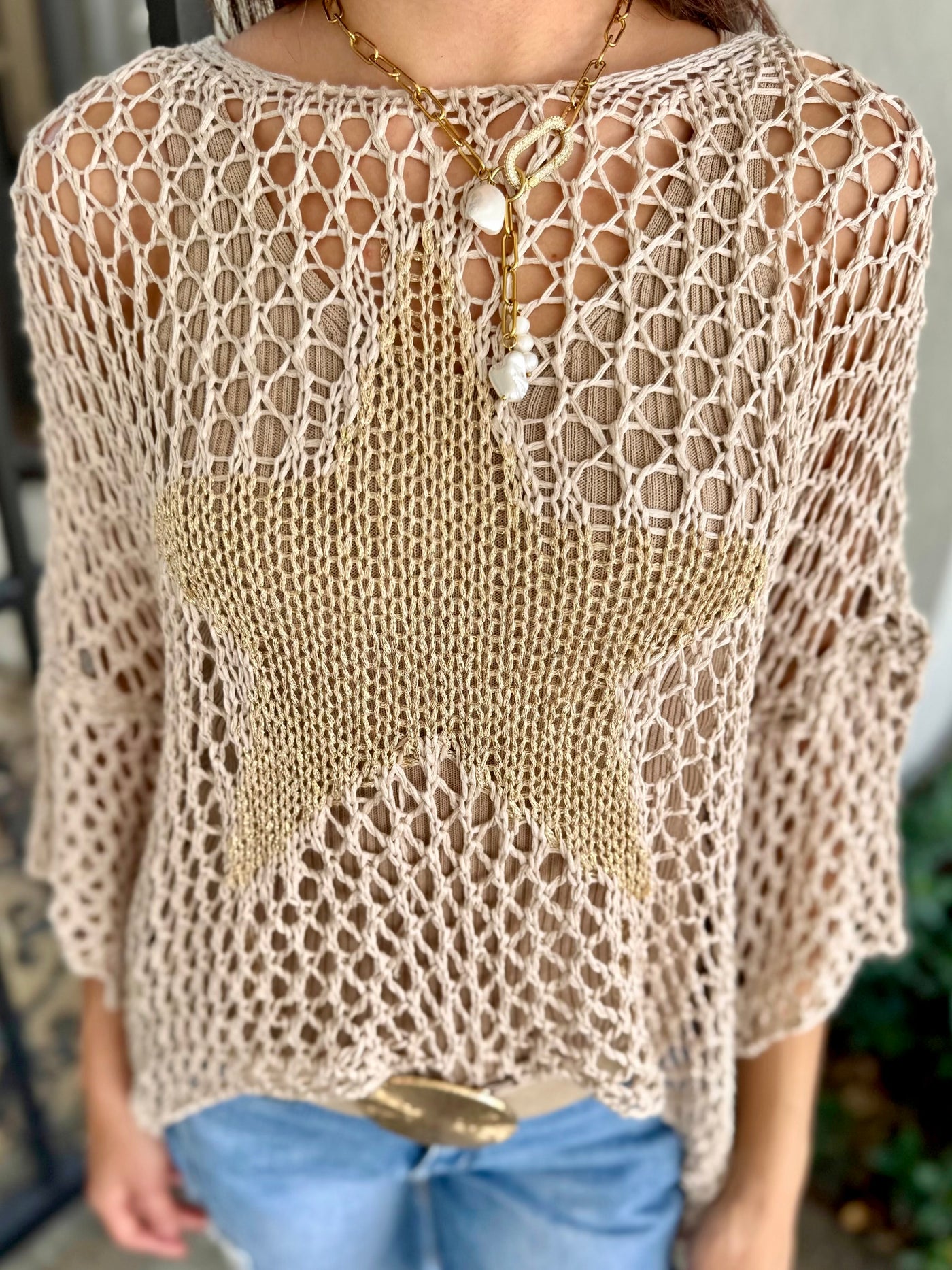 Glitter Star Crochet Top
